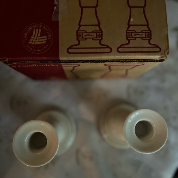 Longaberger 5" Candlesticks Heritage Green - Picture 4 of 6